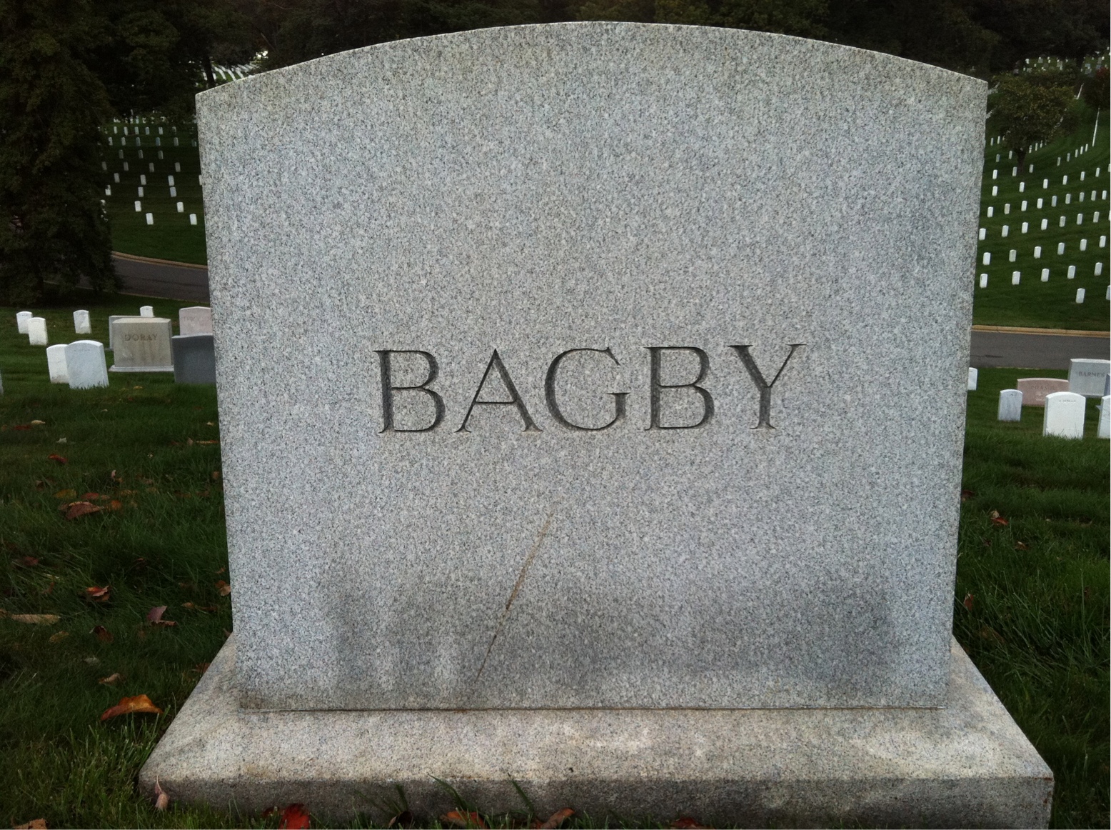 Back of headstone — Louise Bagby