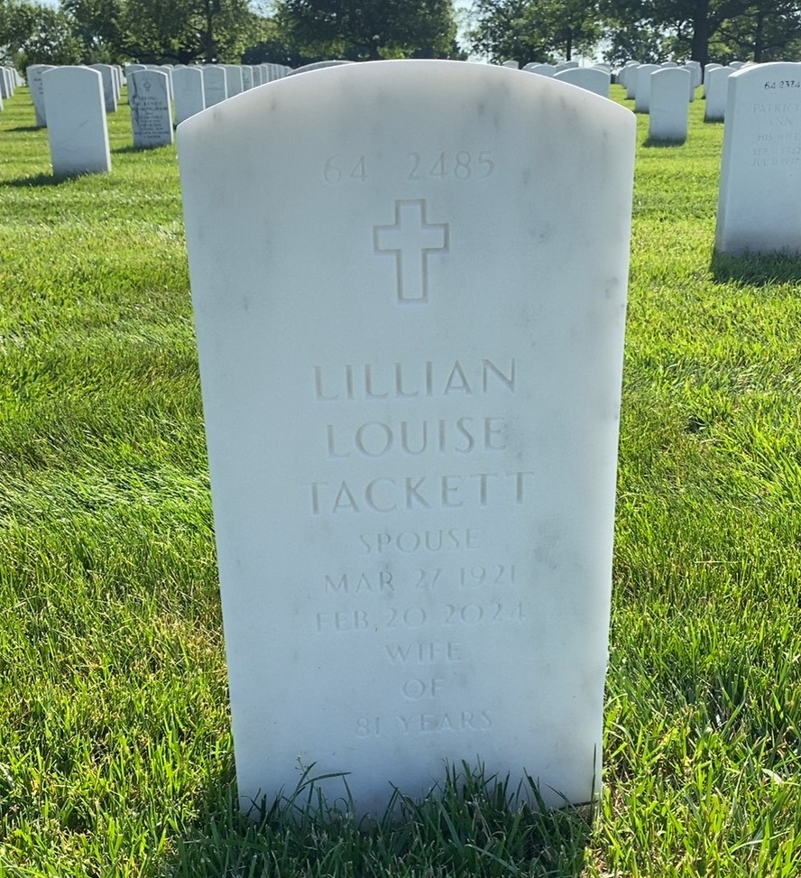 Back of headstone — Little Tackett