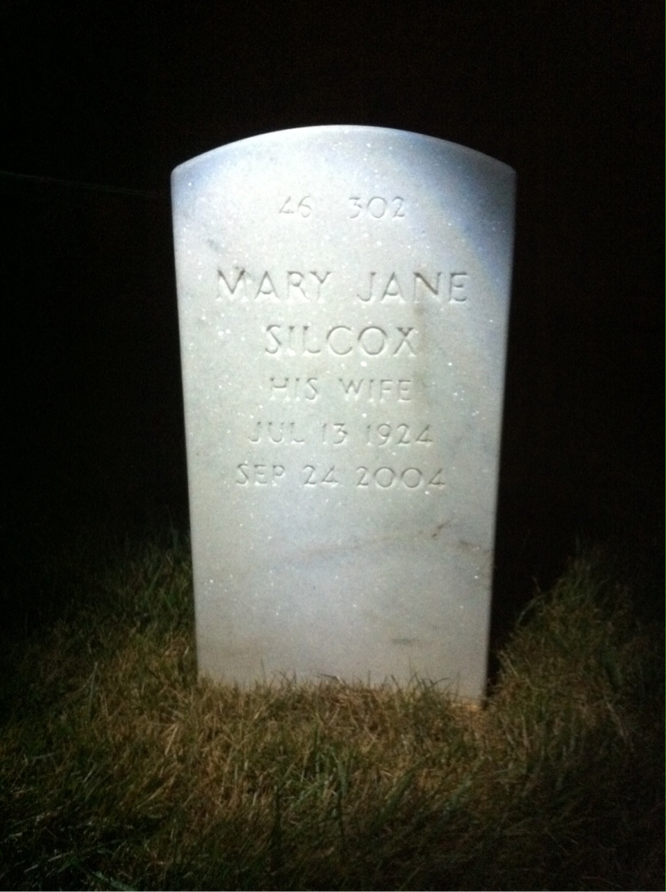 Back of headstone — David Wood