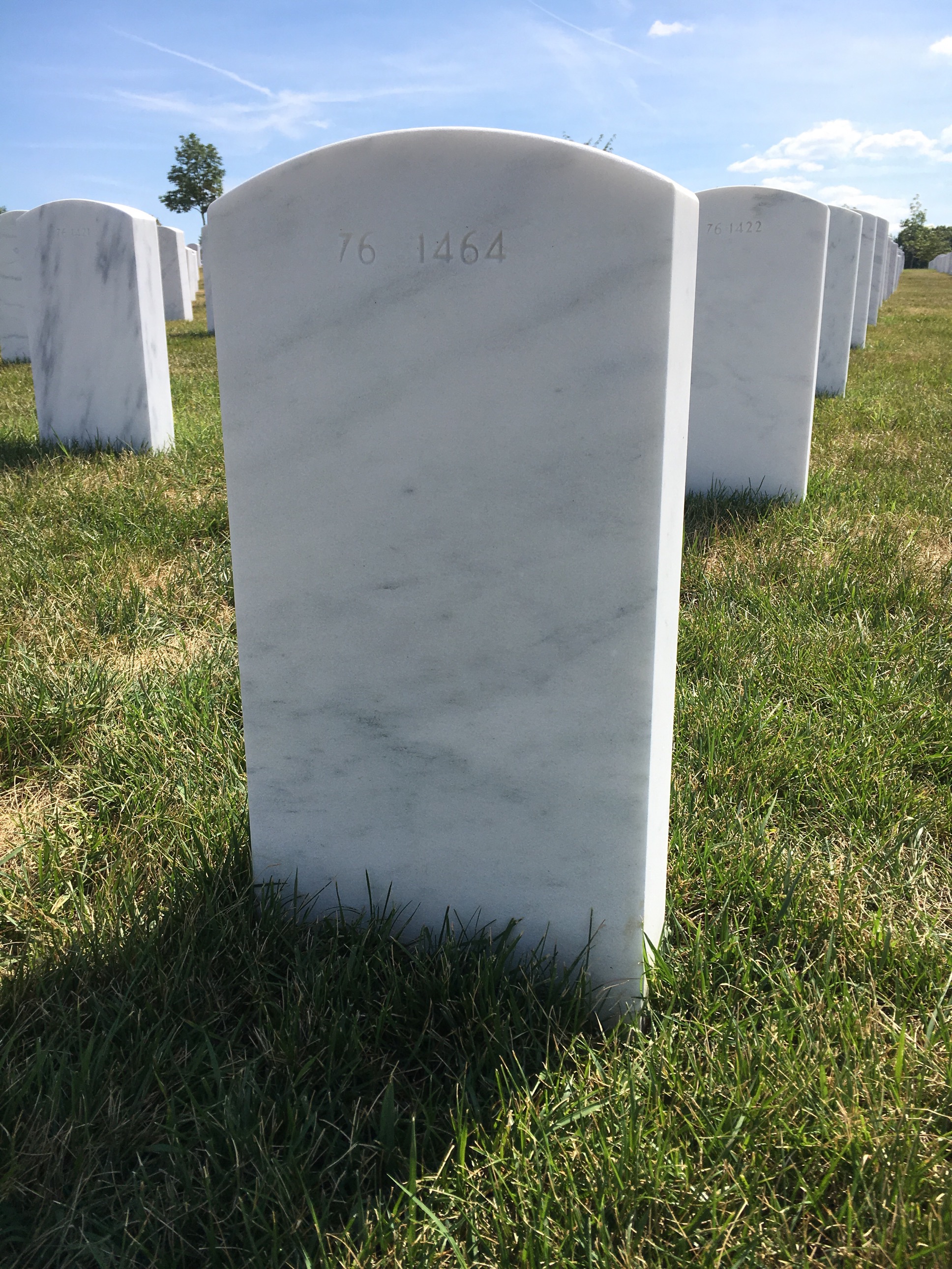 Back of headstone — Walter J Jones