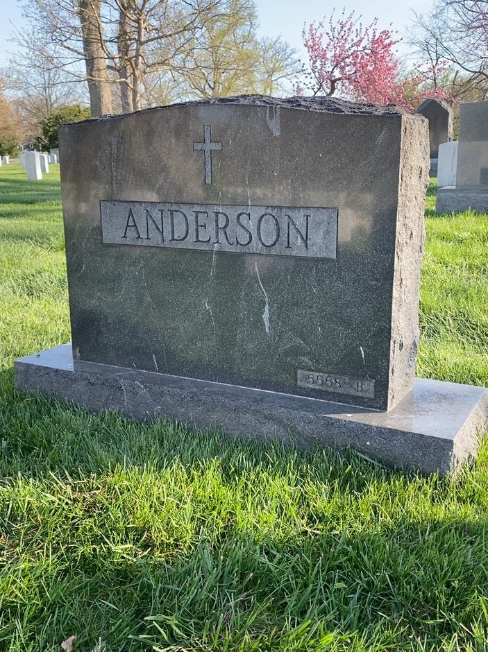 Back of headstone — James Anderson