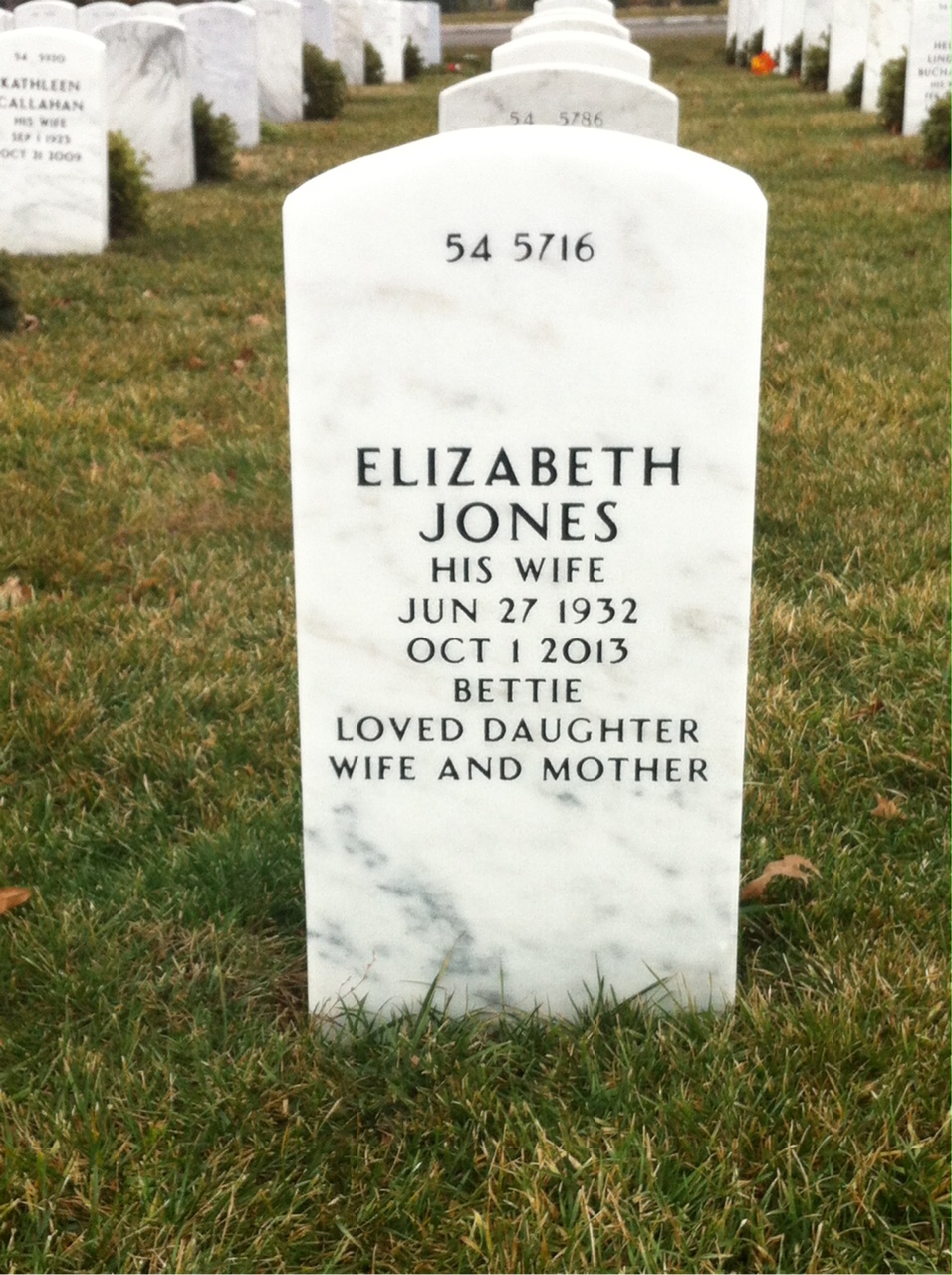 Back of headstone — Nelson Conover