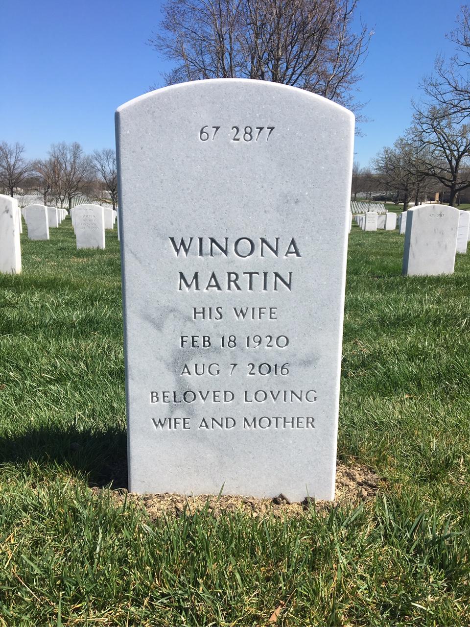Back of headstone — Woodrow Morrison