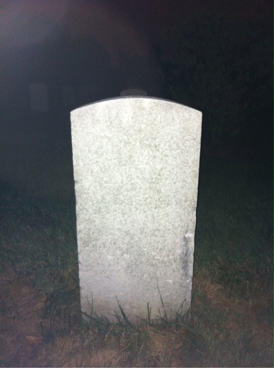 Back of headstone — James Allen