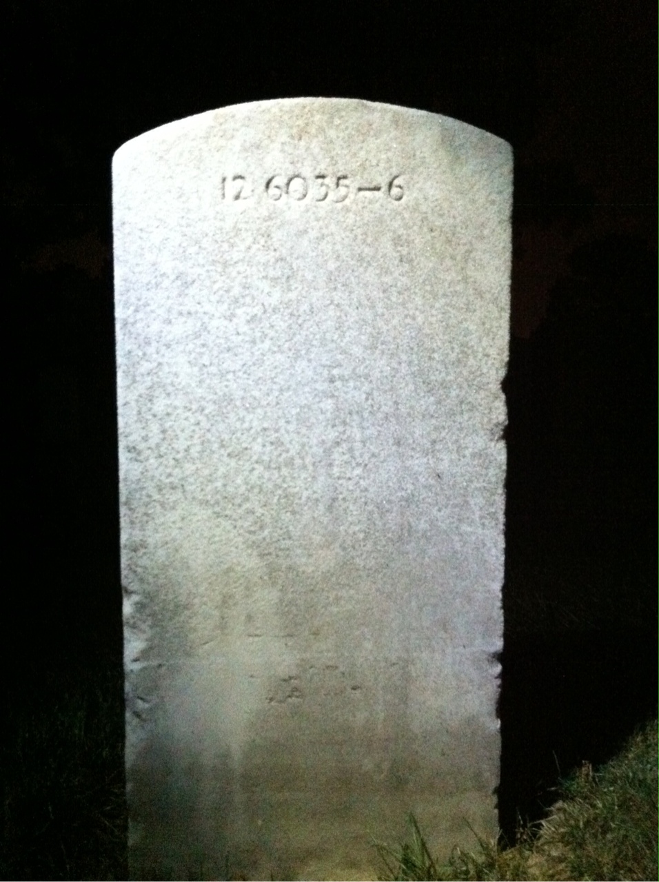 Back of headstone — William Arthur Hines
