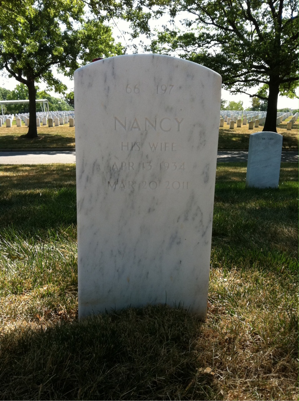 Back of headstone — Kenneth Gilmore