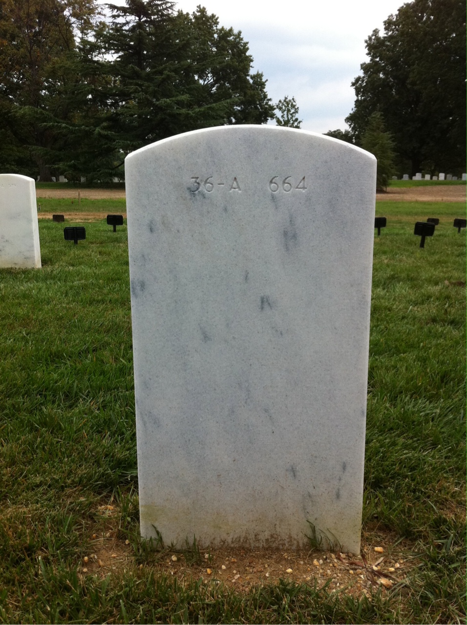Back of headstone — William Robert Roth
