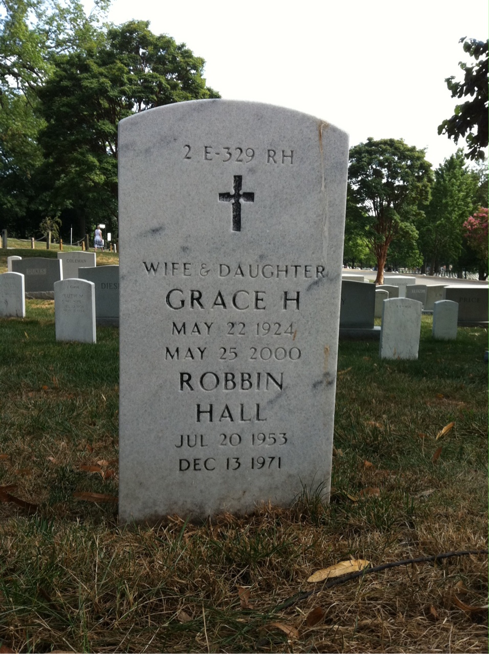 Back of headstone — Robbin Cox