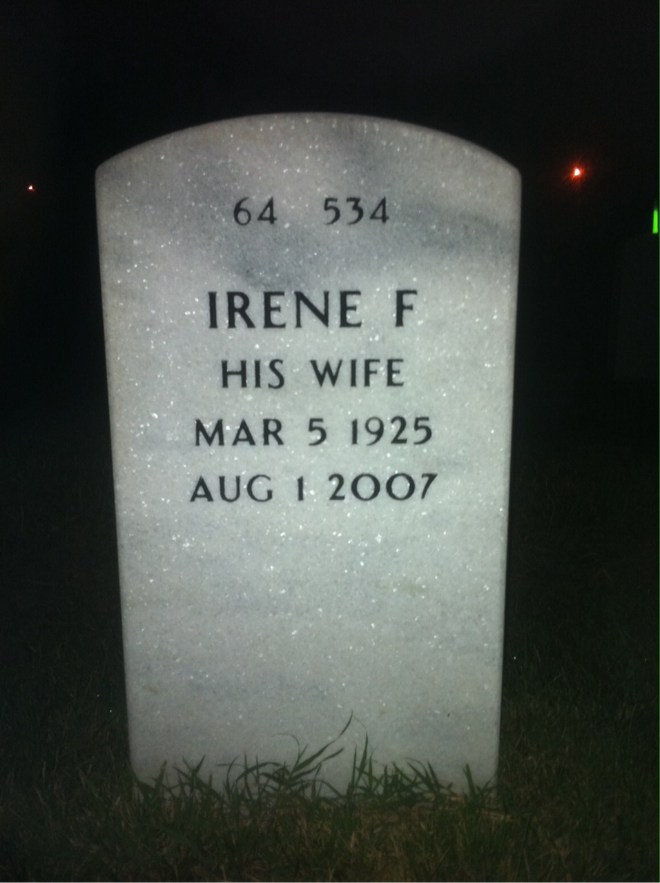 Back of headstone — Donald Bilger