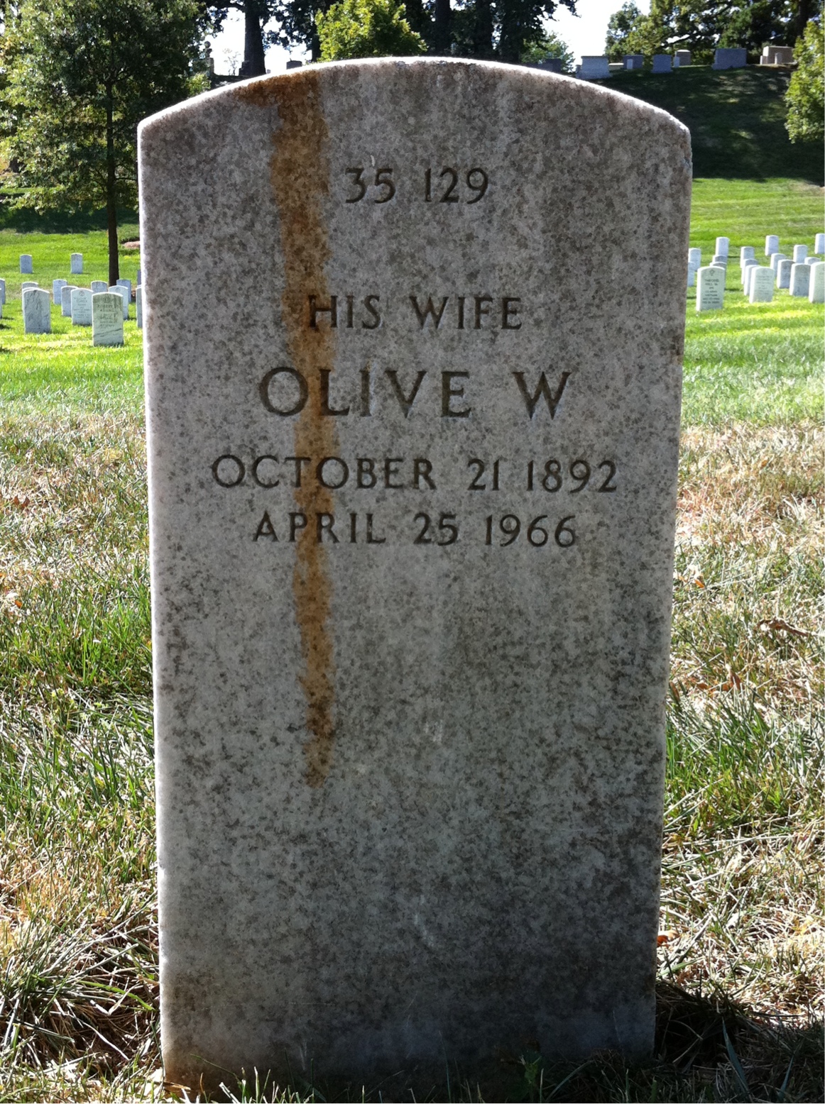 Back of headstone — Chester Millman