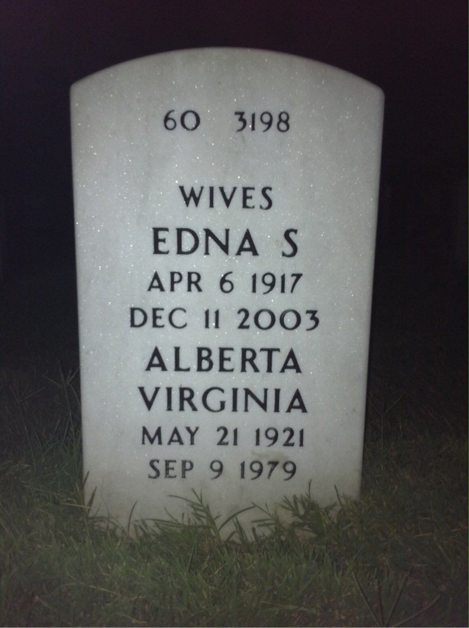 Back of headstone — Frank Romeo