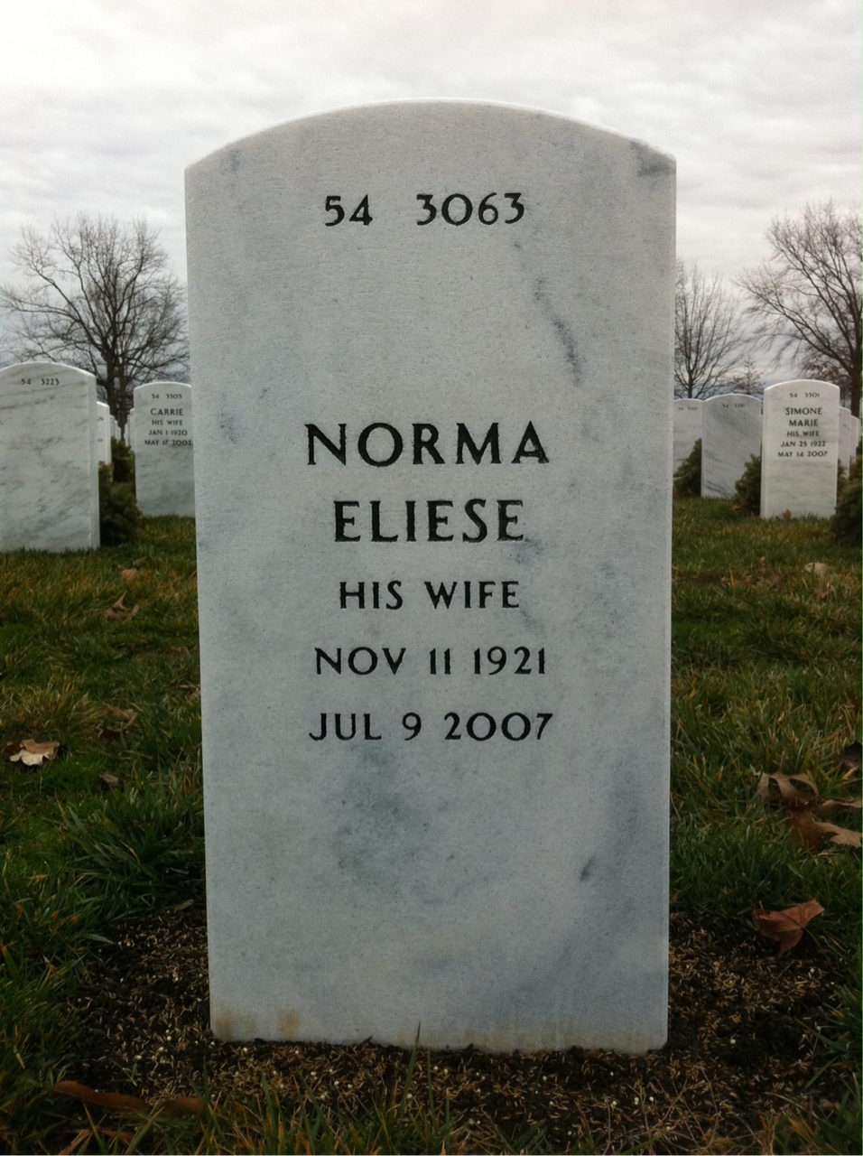 Back of headstone — John Schaffer