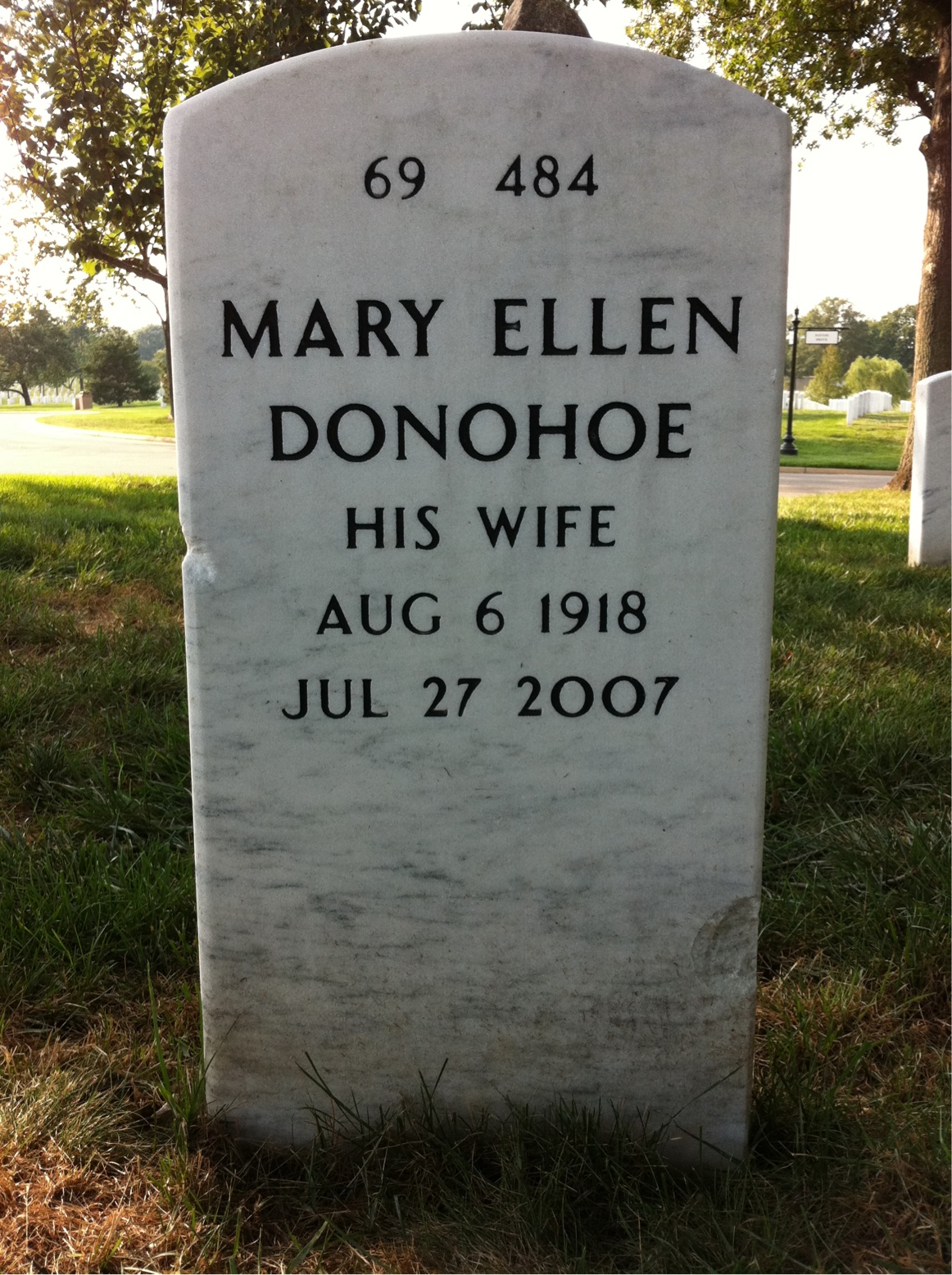 Back of headstone — Roy Rickman