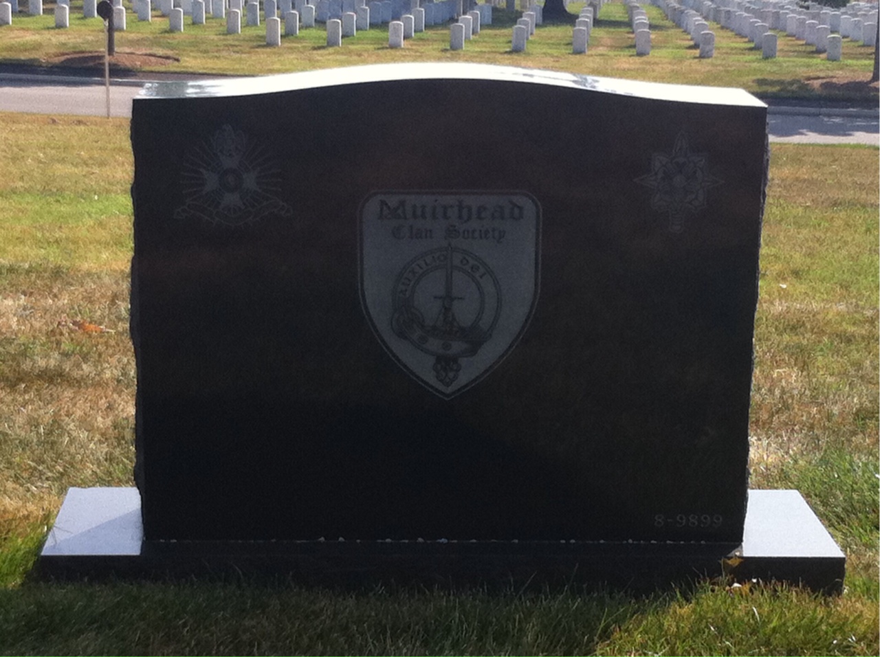 Back of headstone — Ray Muirhead