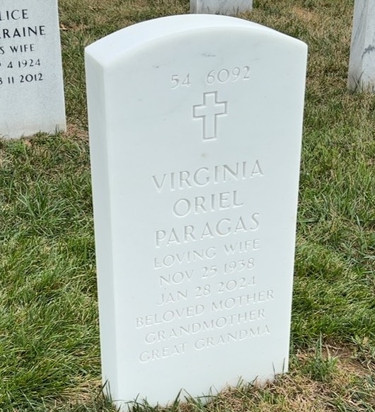 Back of headstone — Abelardo Paragas