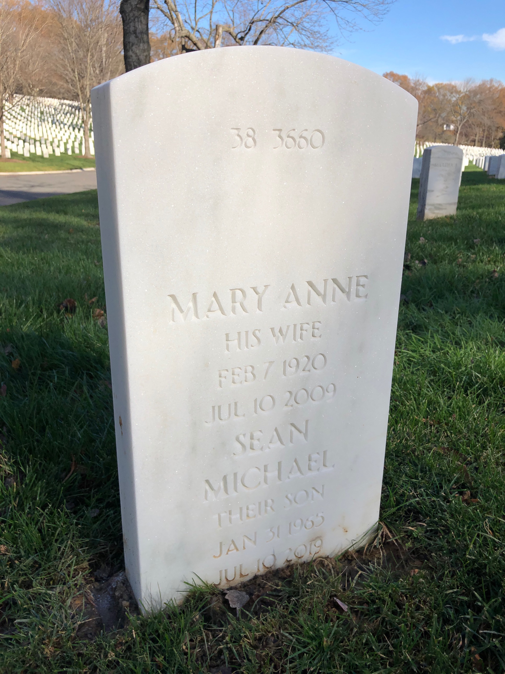 Back of headstone — Hugh Quigley