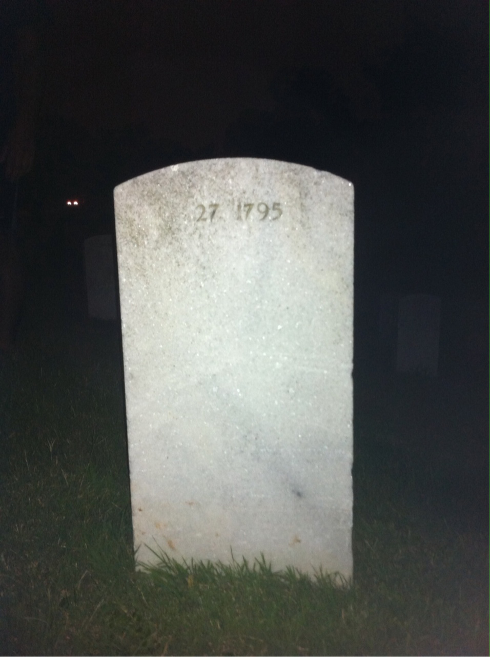 Back of headstone — M Astens