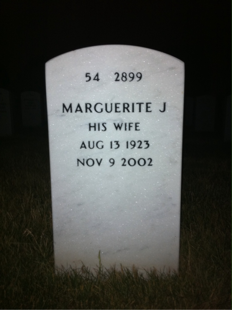Back of headstone — Joseph Brady