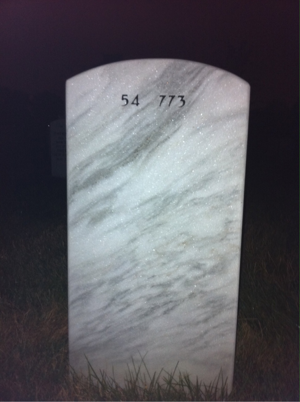 Back of headstone — Charles Harrison