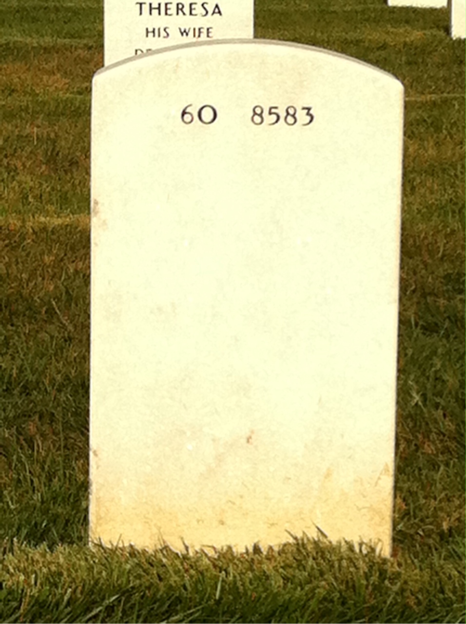Back of headstone — Jack Garris