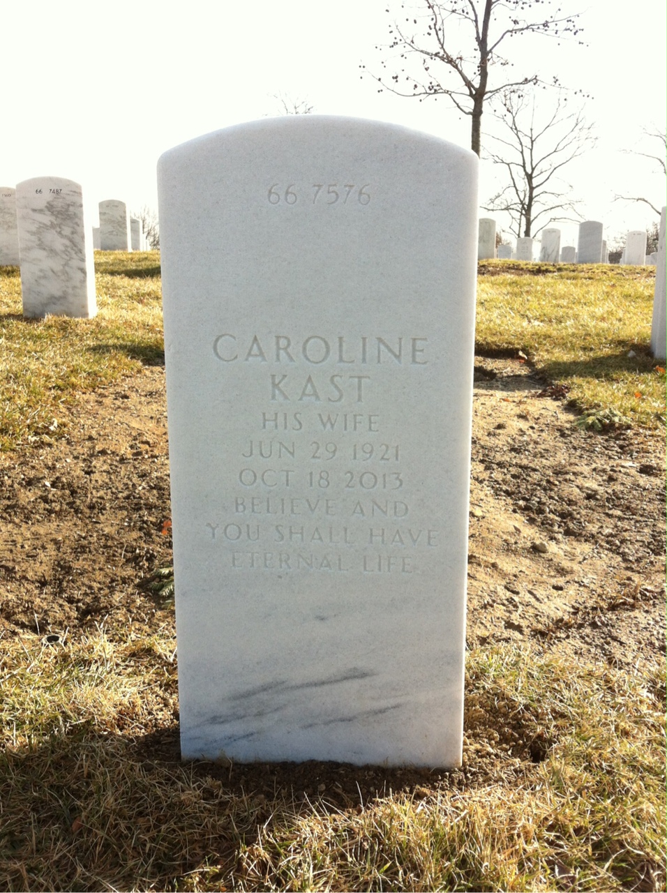Back of headstone — Benjamin Marshall