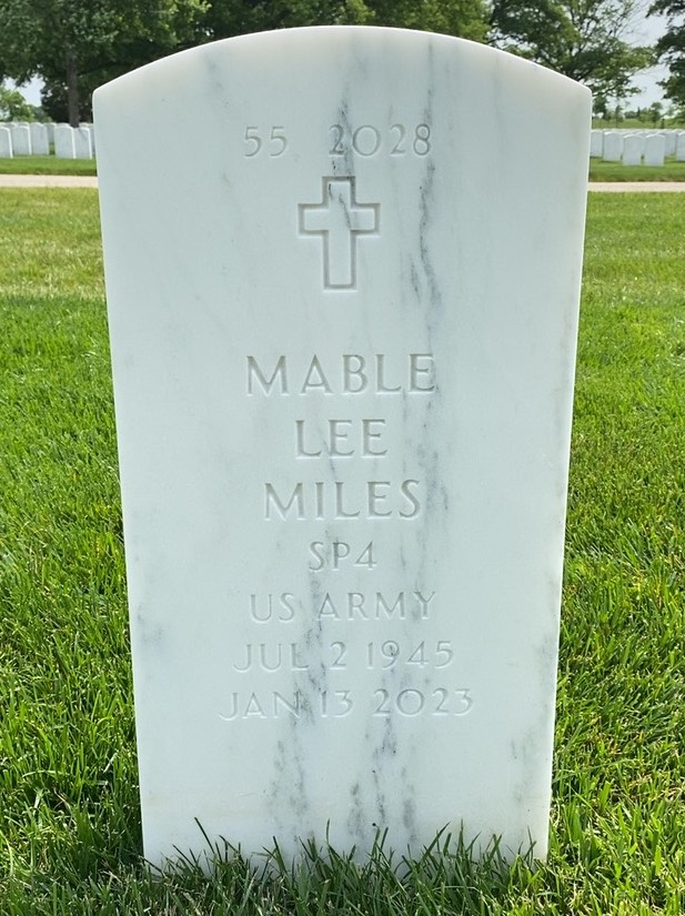 Back of headstone — Wilbert D Miles