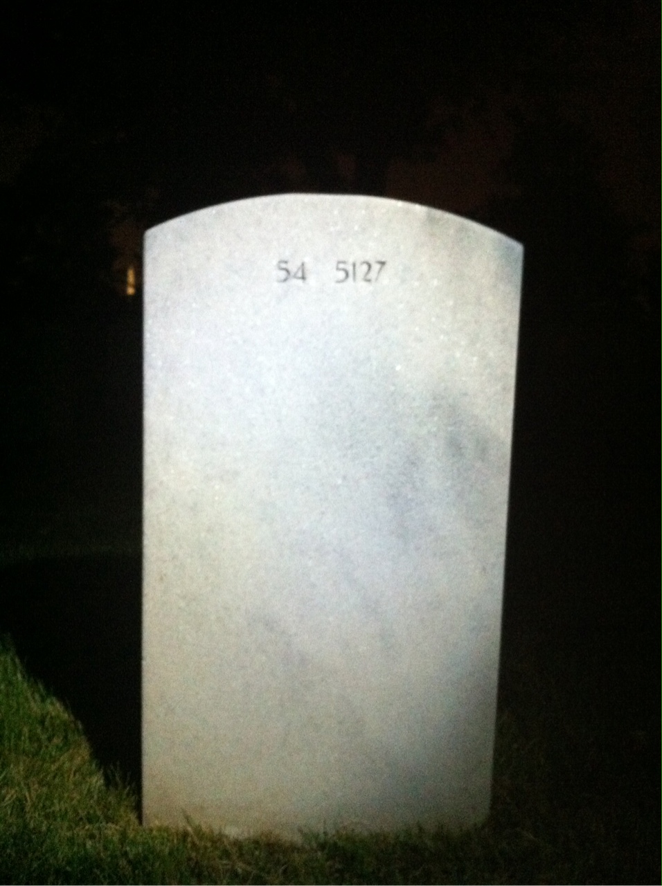 Back of headstone — Ansel Blease Vaughn