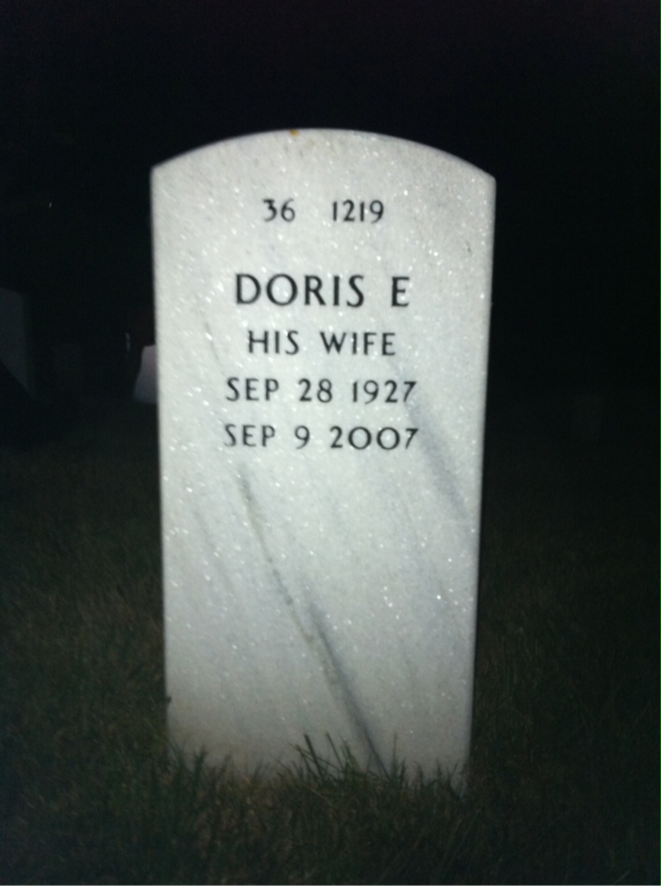 Back of headstone — Milton Robinson