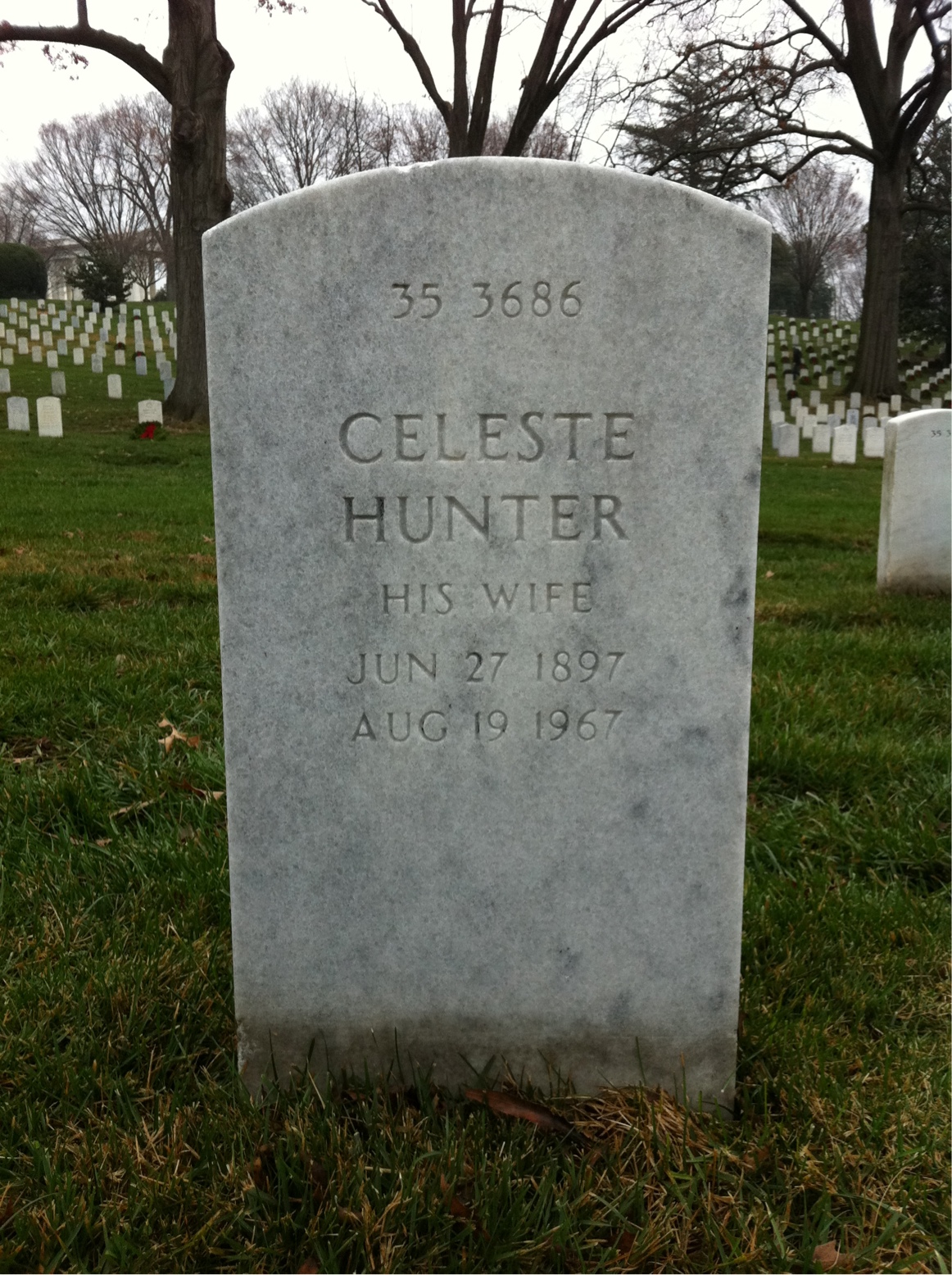 Back of headstone — William R Woodward