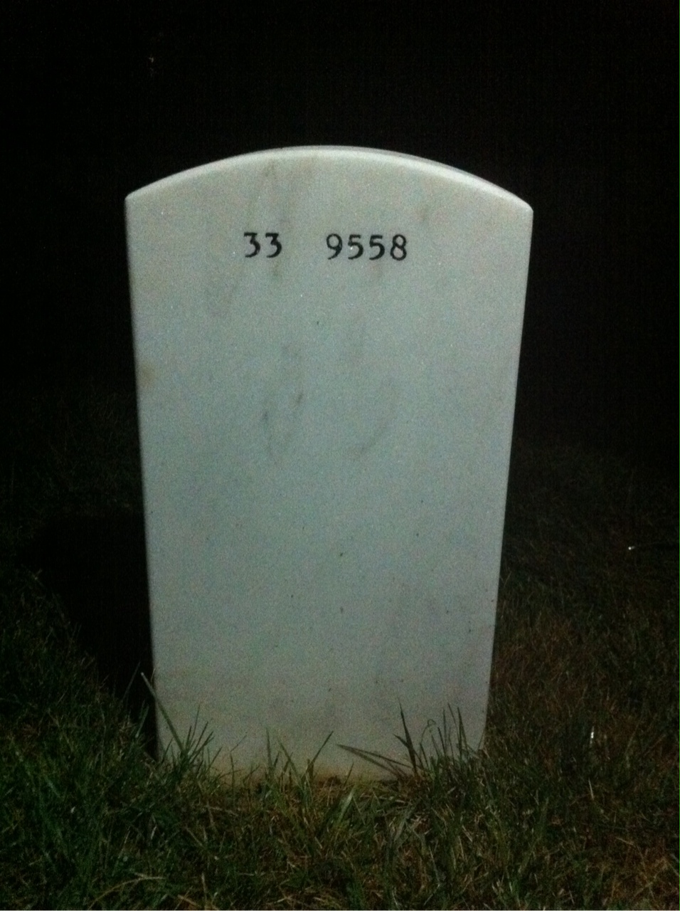 Back of headstone — Marvin Smith