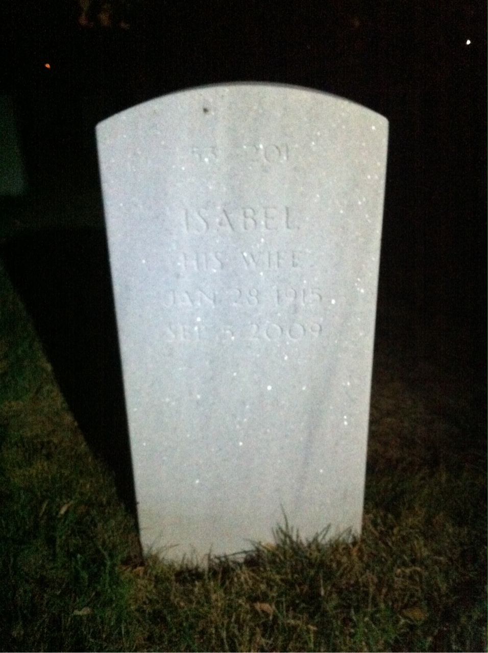 Back of headstone — Kenneth Myers