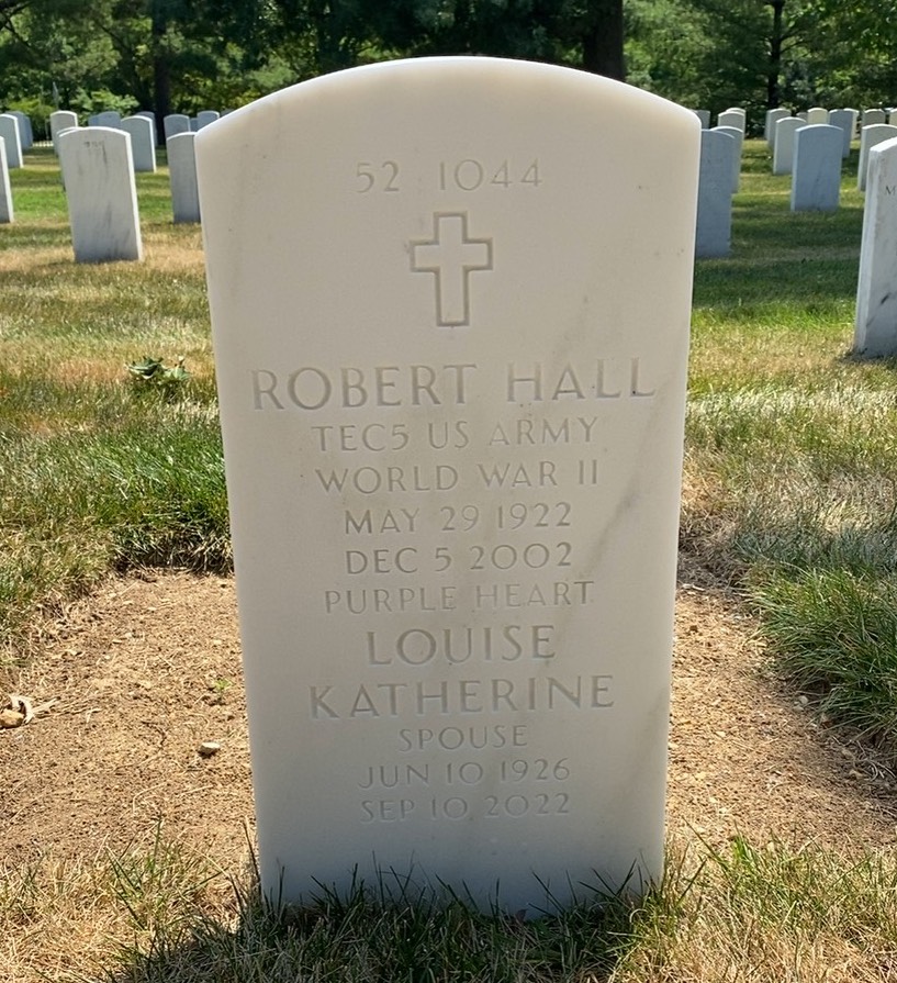 Back of headstone — Robert Hall