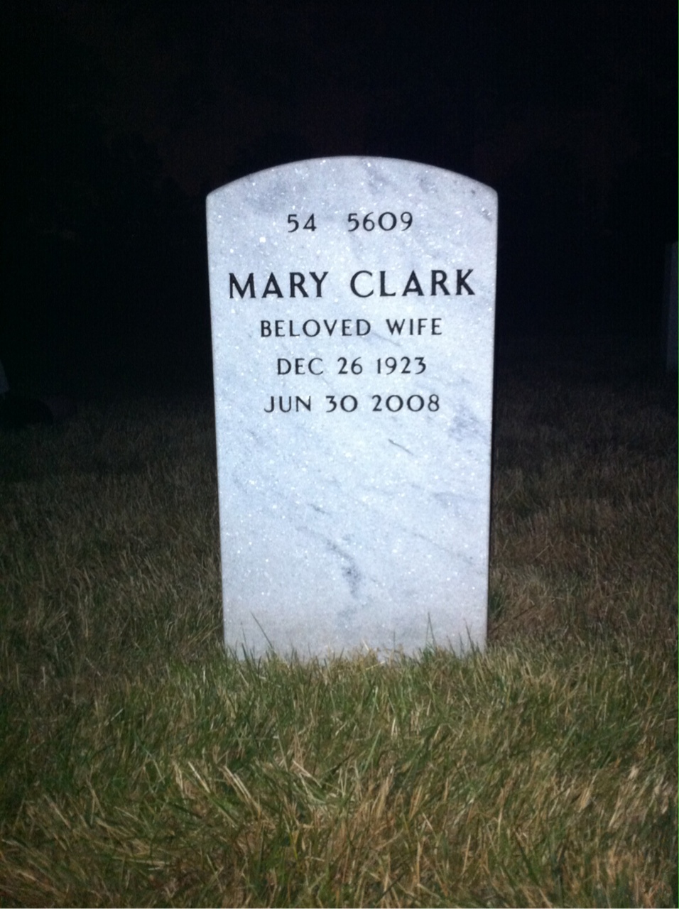 Back of headstone — Albion Walton