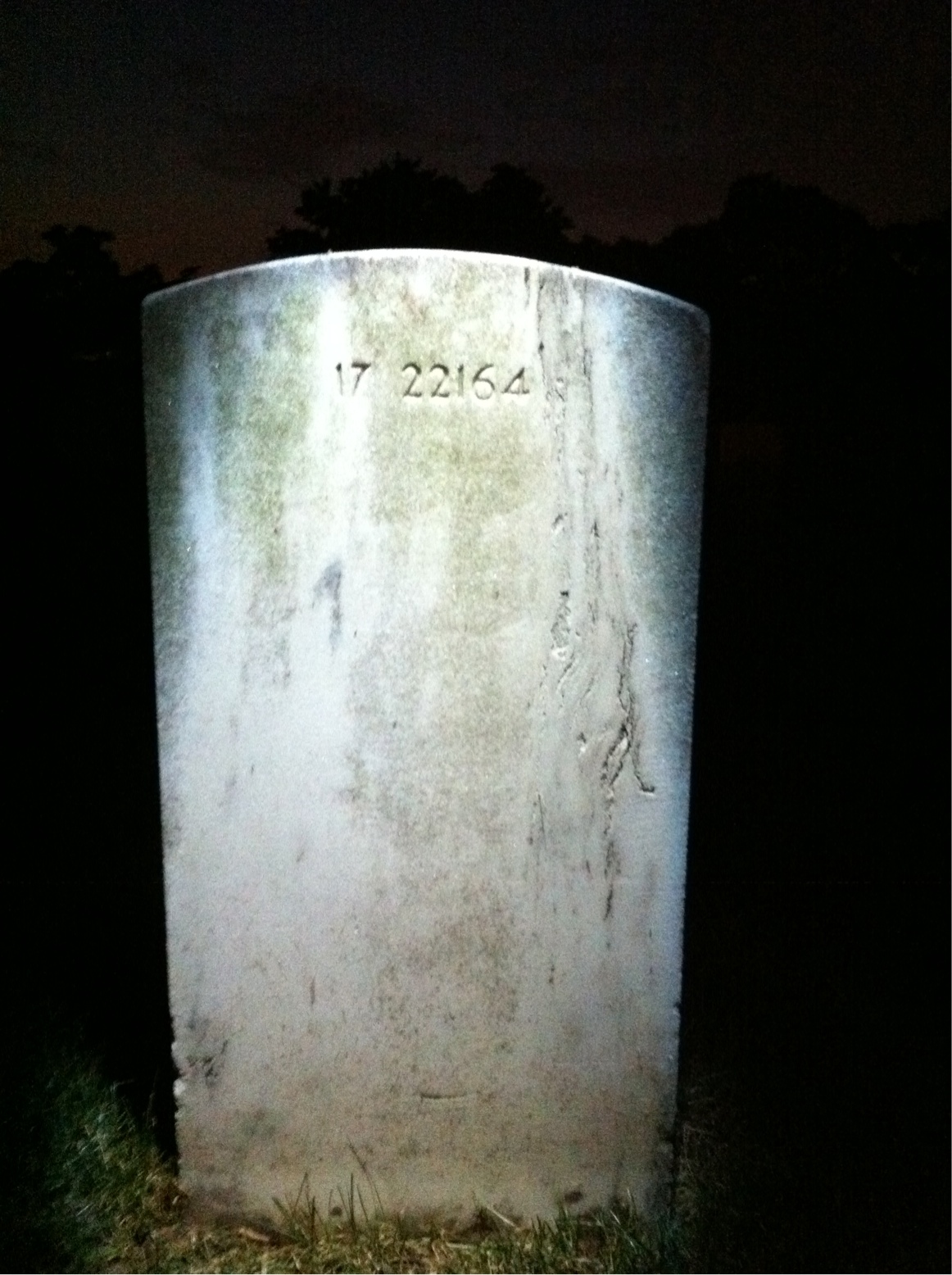 Back of headstone — James Baker