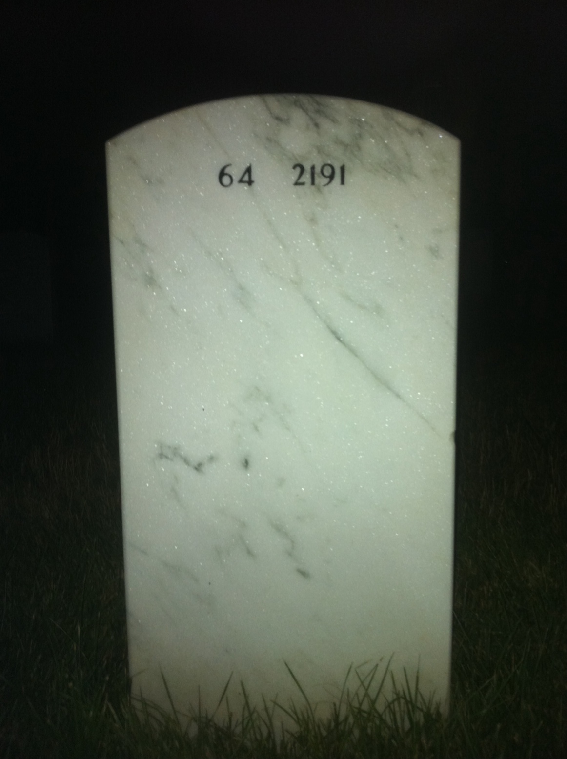 Back of headstone — Joseph Guilbert