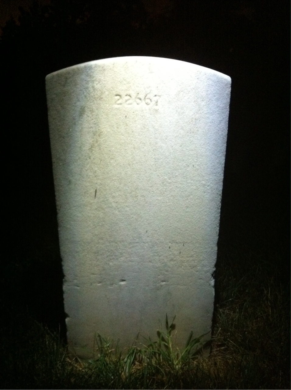 Back of headstone — Mark Milligan