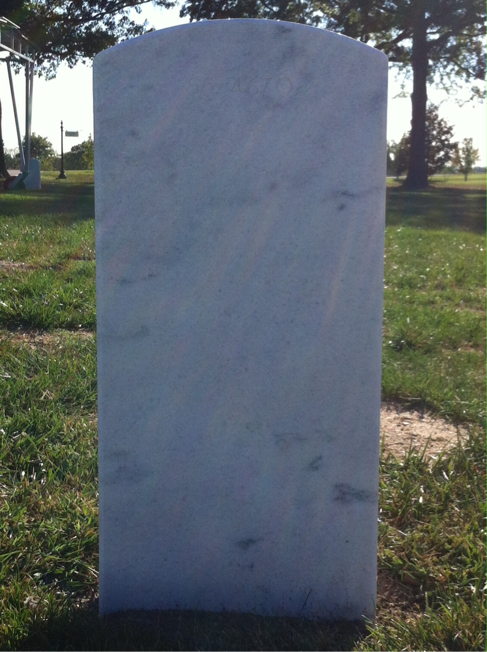Back of headstone — Sidney Stanley Horton
