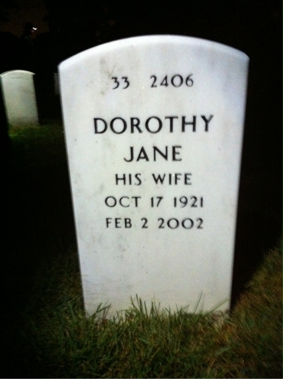Back of headstone — Charles Parker