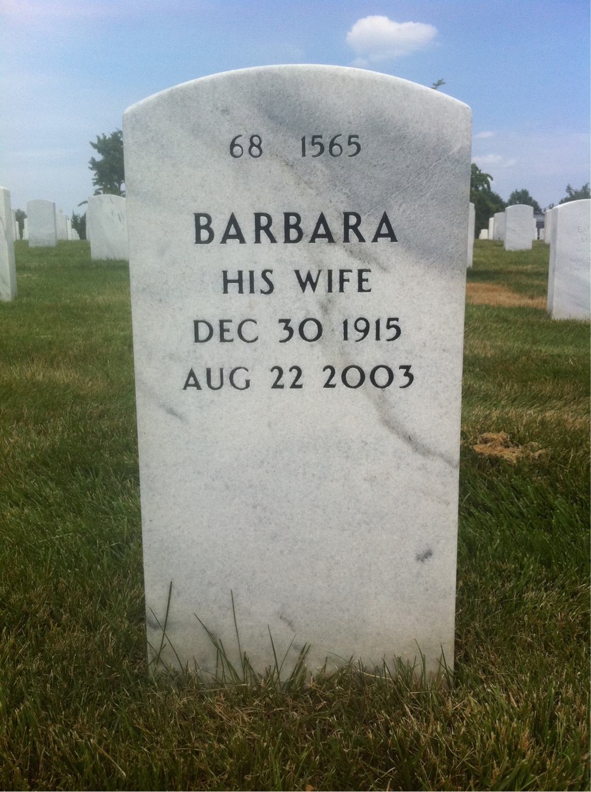 Back of headstone — David Baatz