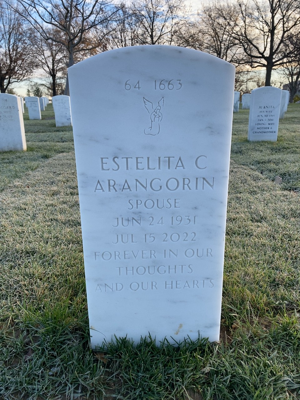Back of headstone — Palermo Arangorin
