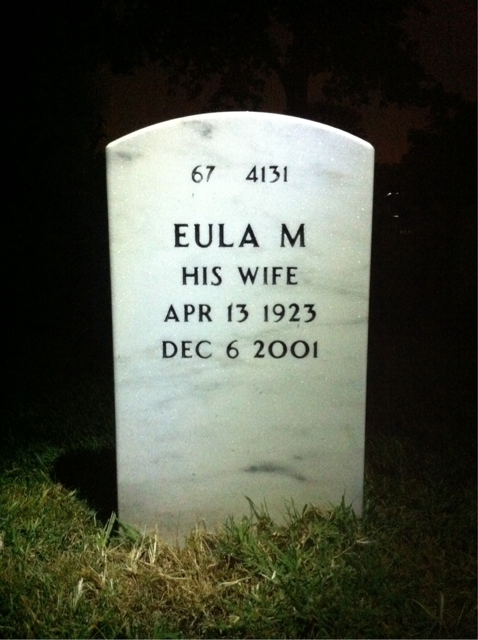 Back of headstone — George Shea