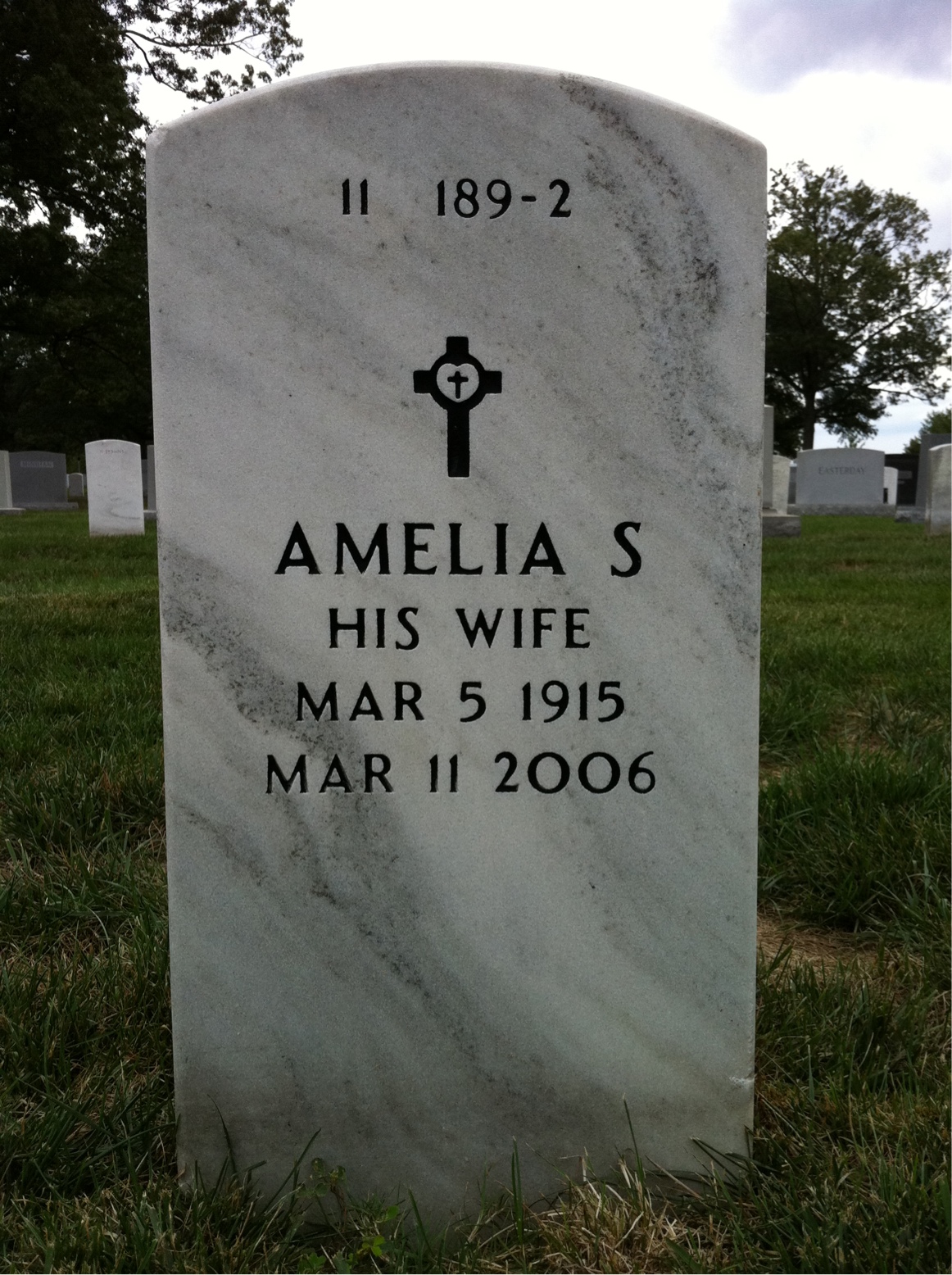 Back of headstone — Joseph Dees