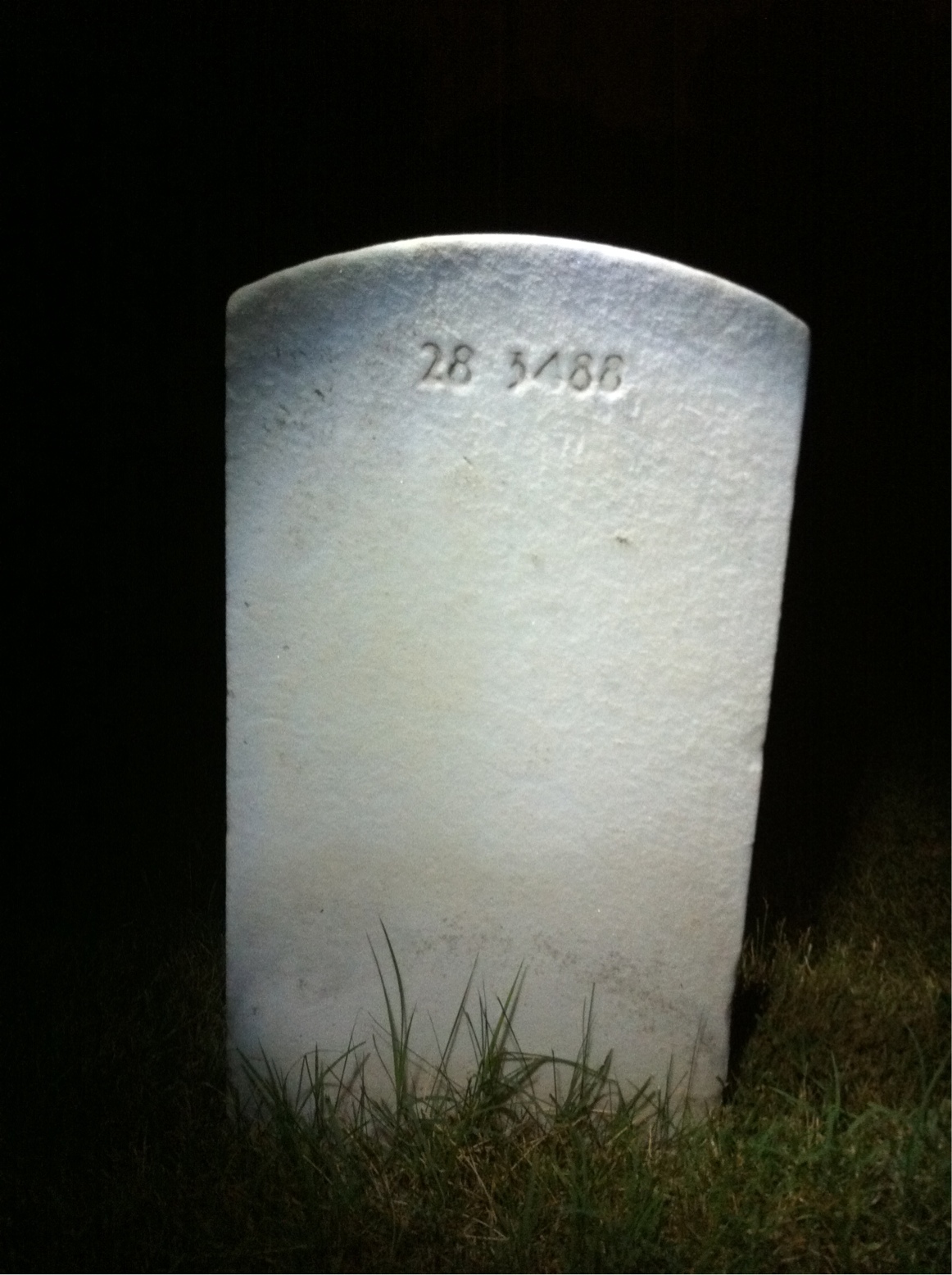 Back of headstone — Archie Blaine