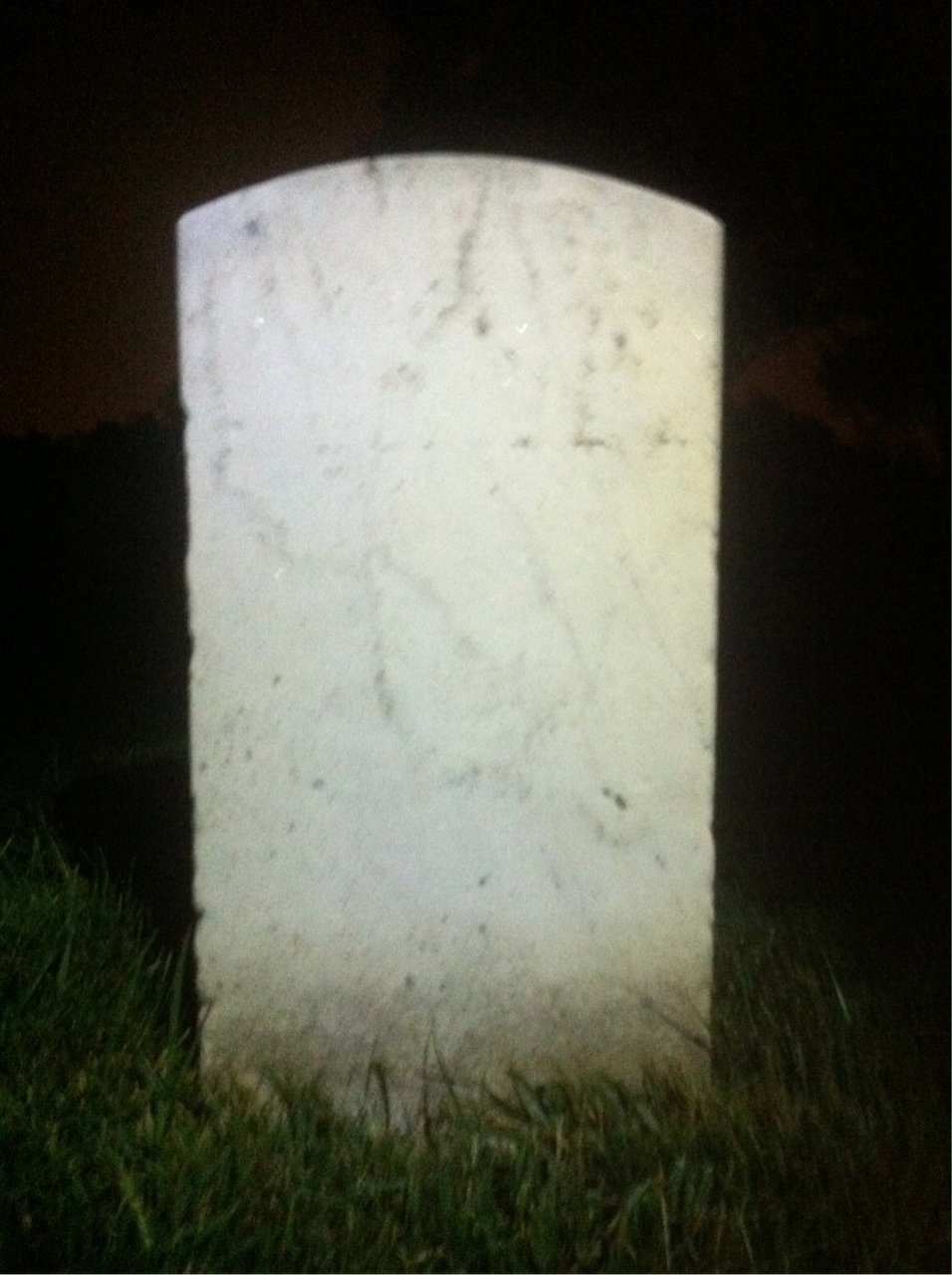 Back of headstone — Fred Banask