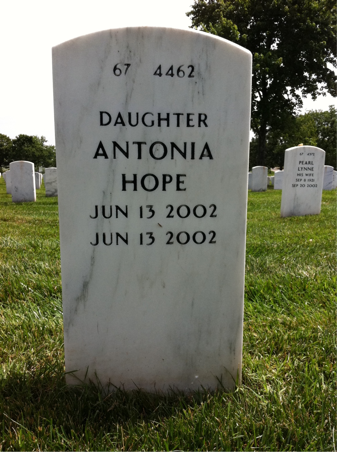 Back of headstone — Ebony Fitzgerald-Church