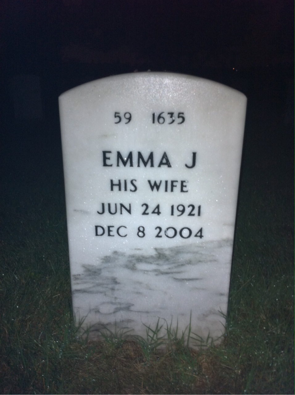 Back of headstone — Earl Smith