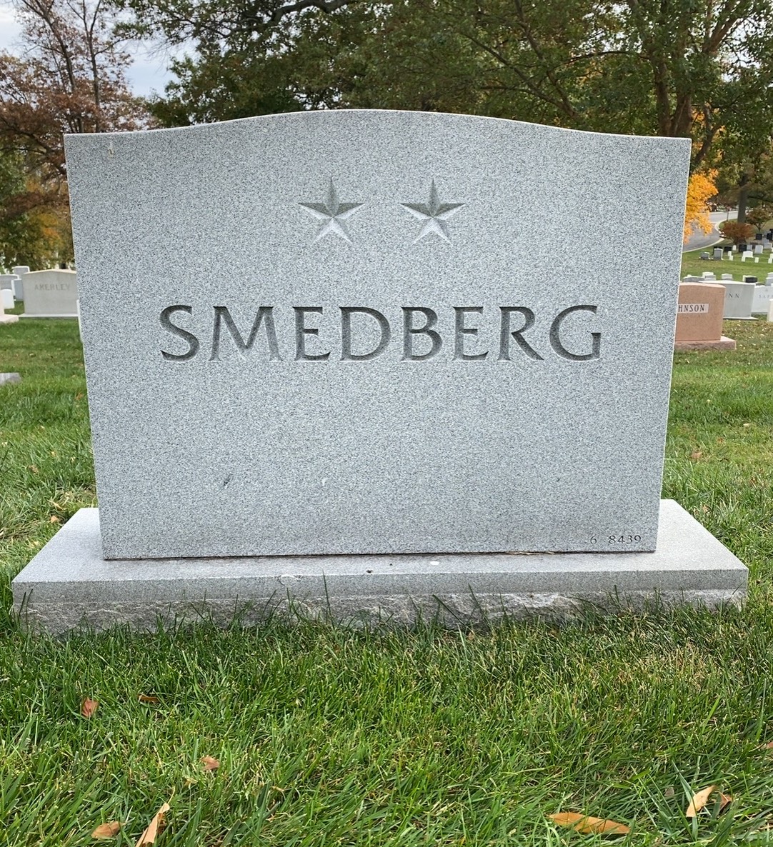 Back of headstone — William Smedberg