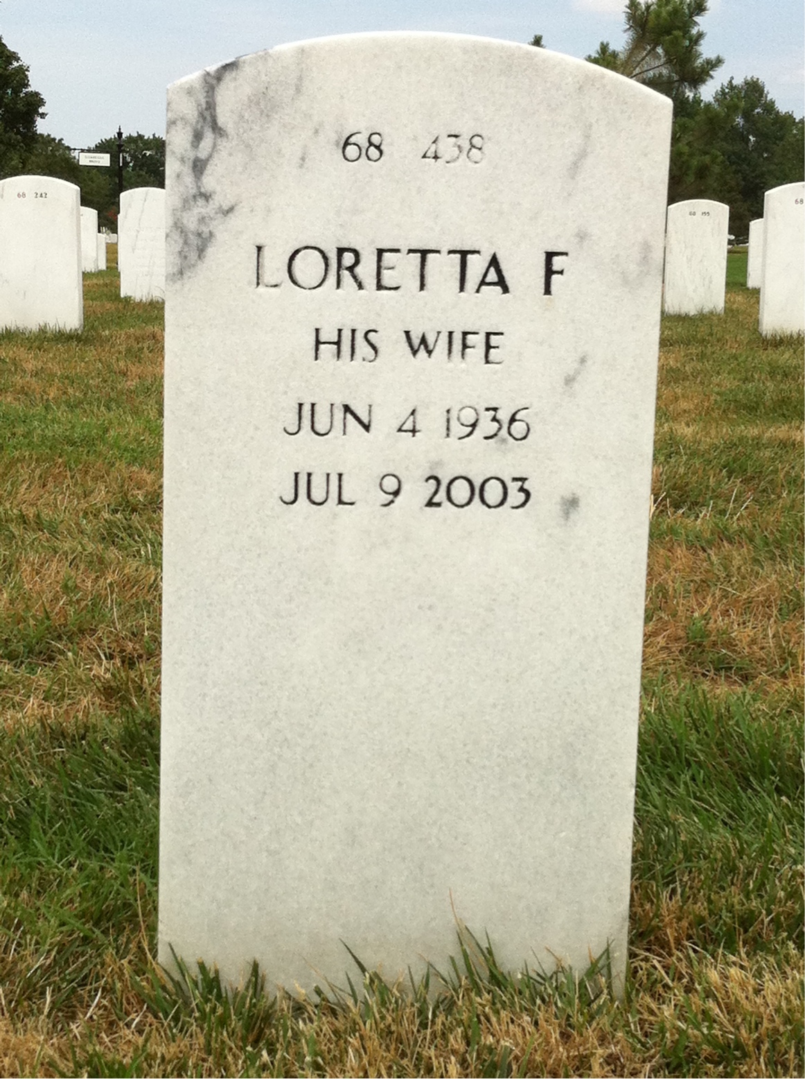Back of headstone — Jerome Banaszak