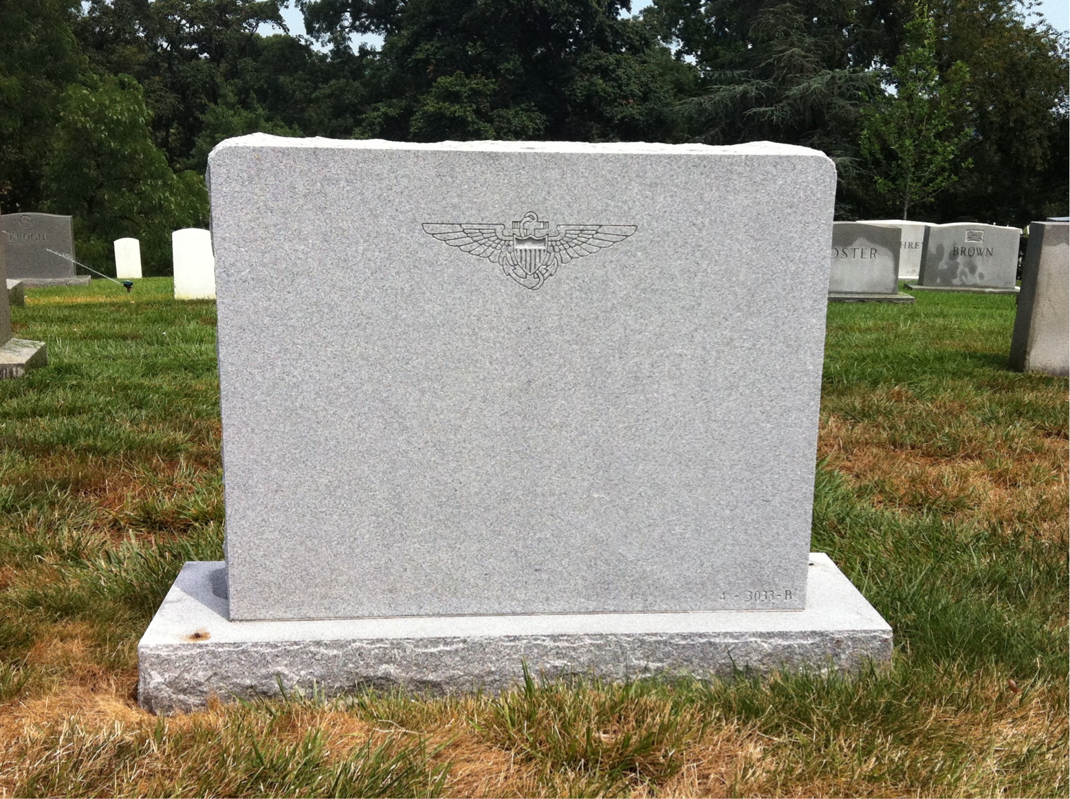 Back of headstone — Donald Engen