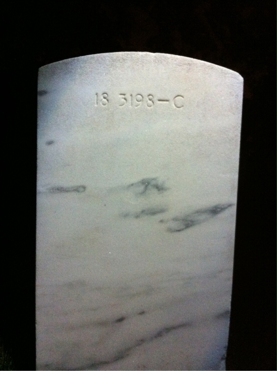 Back of headstone — Francis Breniser